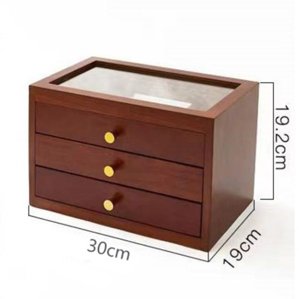 2size retro wood jewelry box
