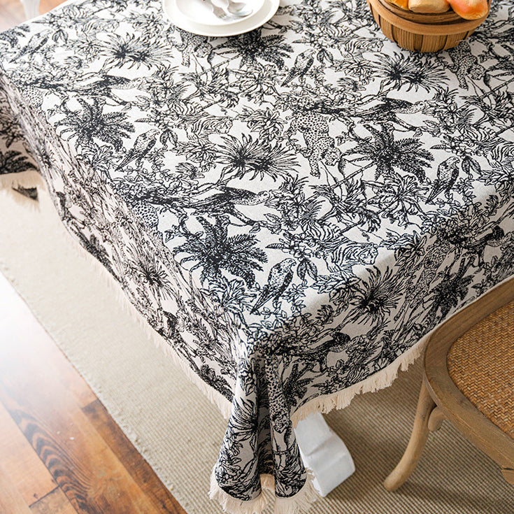 black jungle table cloth