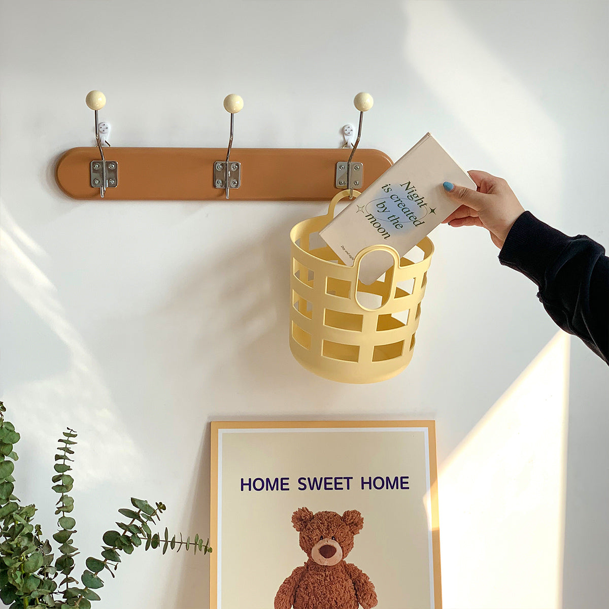 3size simple yellow basket