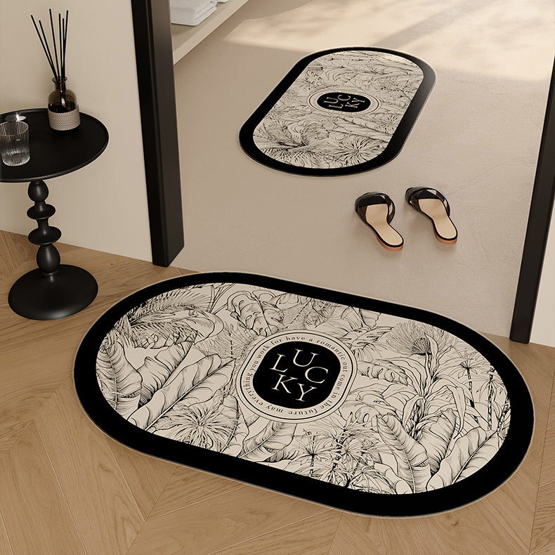lucky logo luxury toilet mat