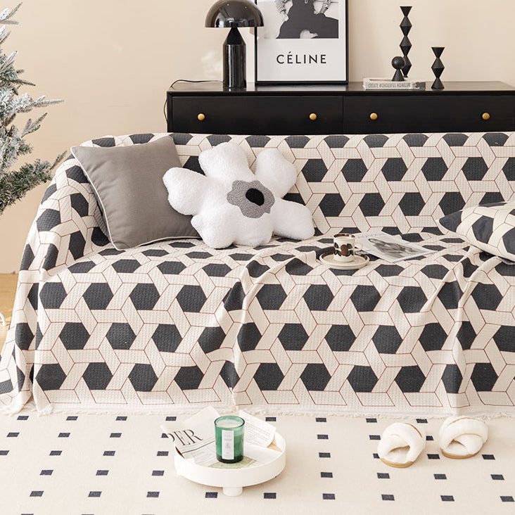 6design monotone geometry sofa cover