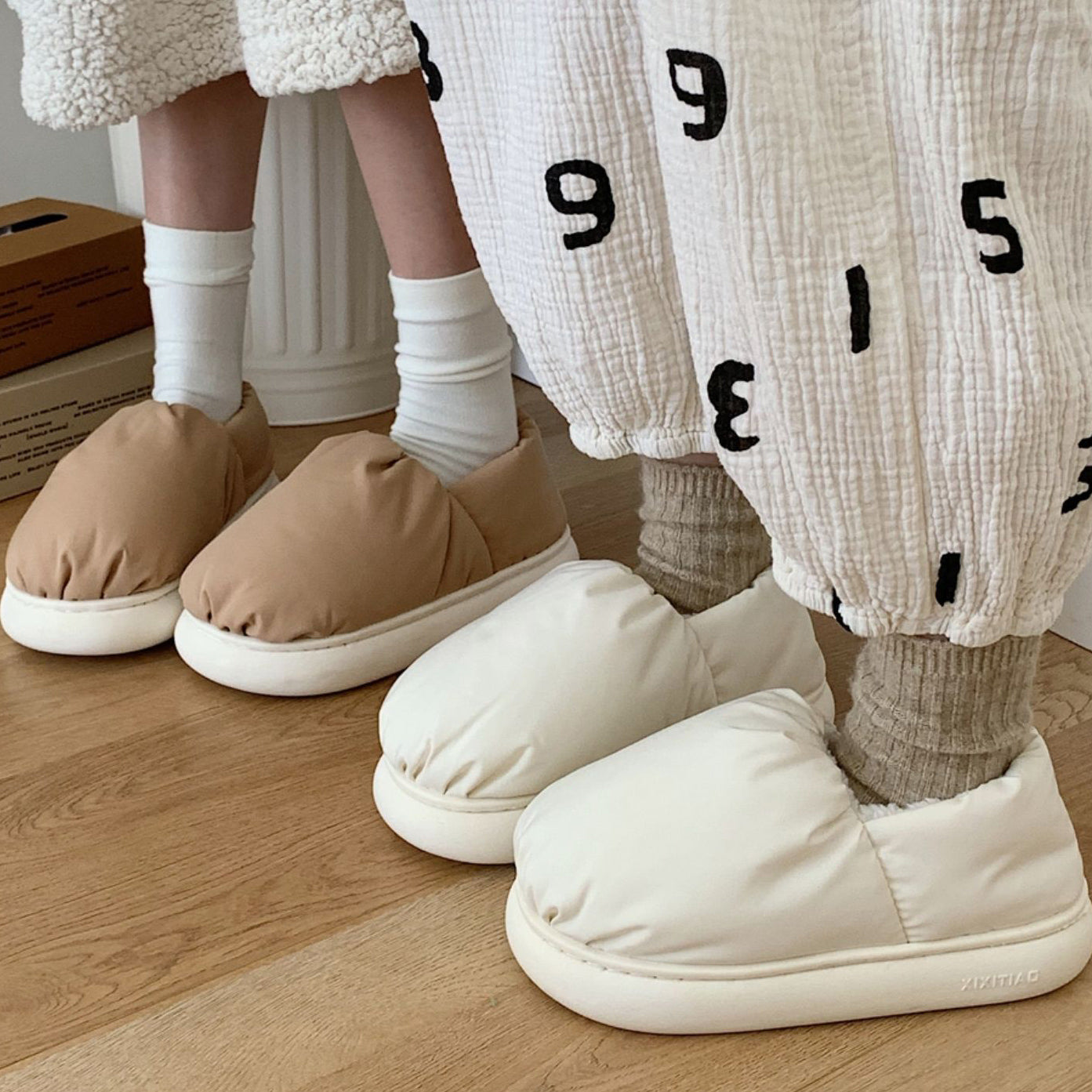 4color cotton cushion roomshoes