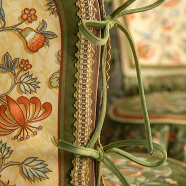 green retro flower chair cover & cushion