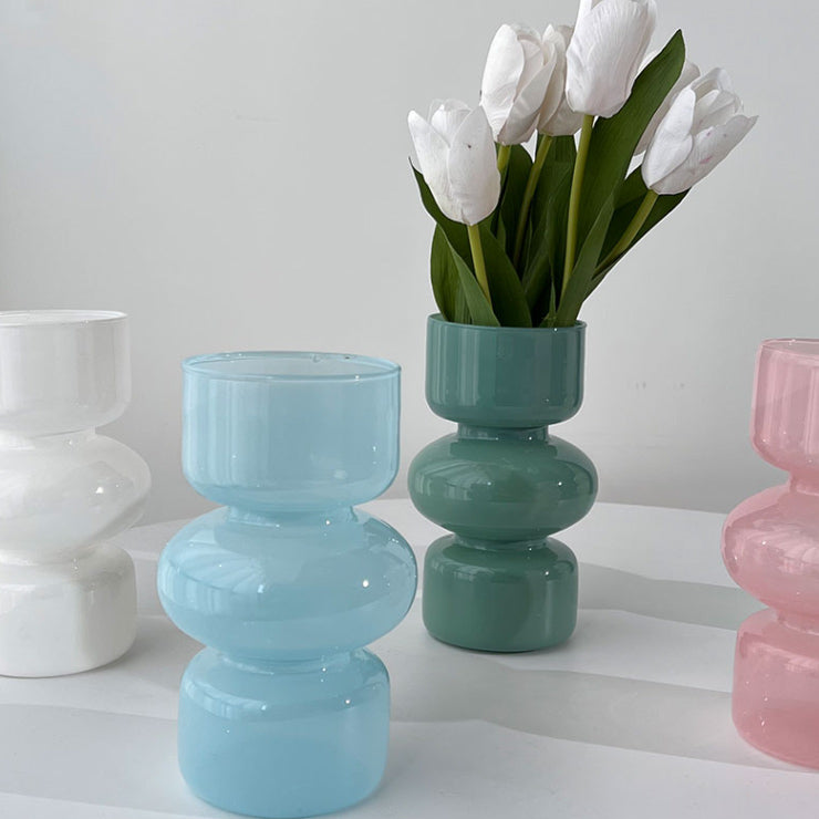 6color constriction glass vase