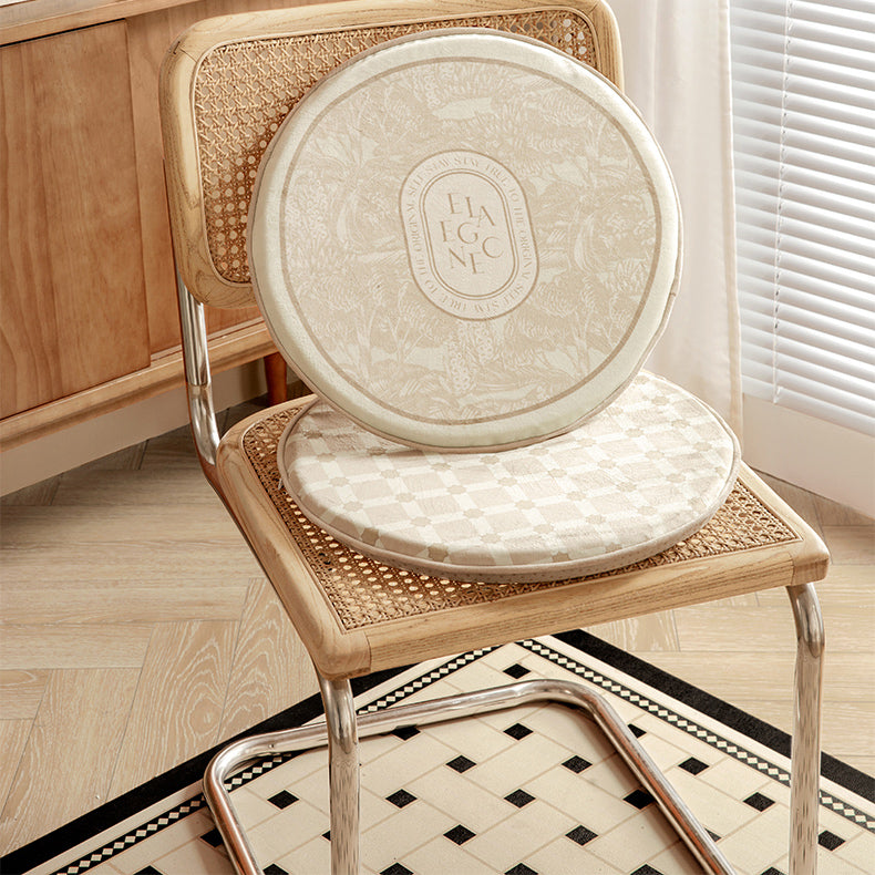 2design beige elegance logo round cushion