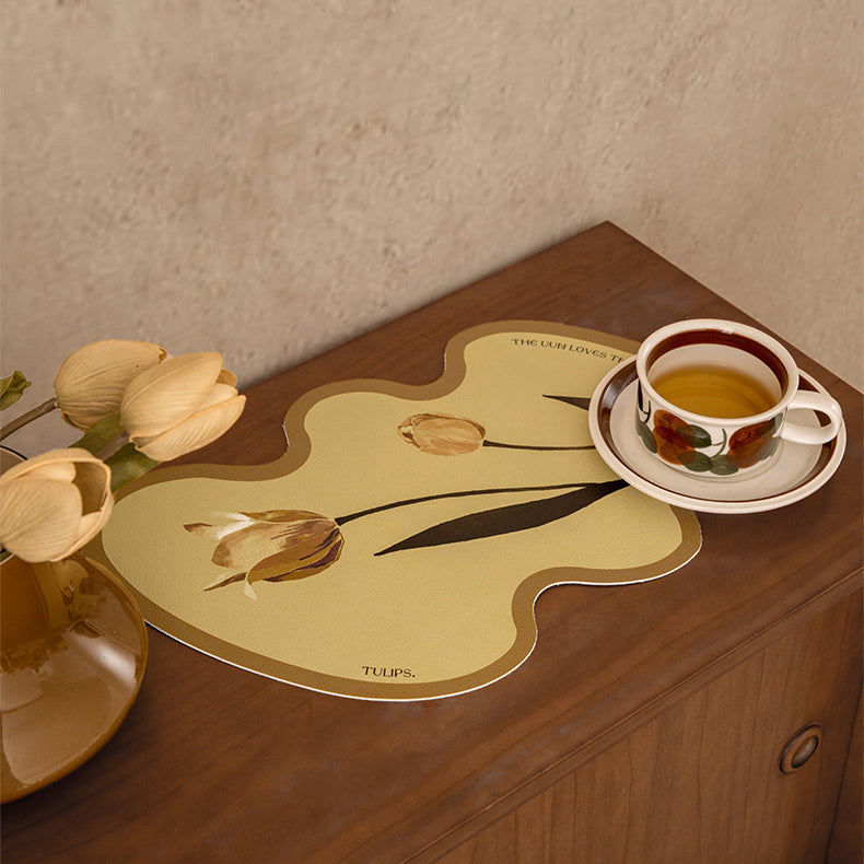 art mustard tulip place mat
