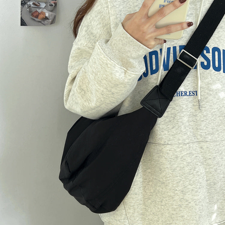 2color simple cotton messenger bag