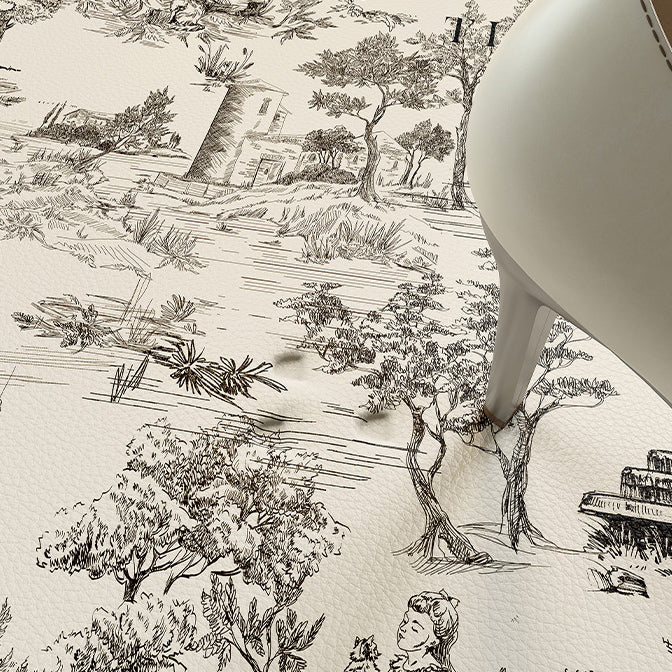 black toile de Jouy door mat