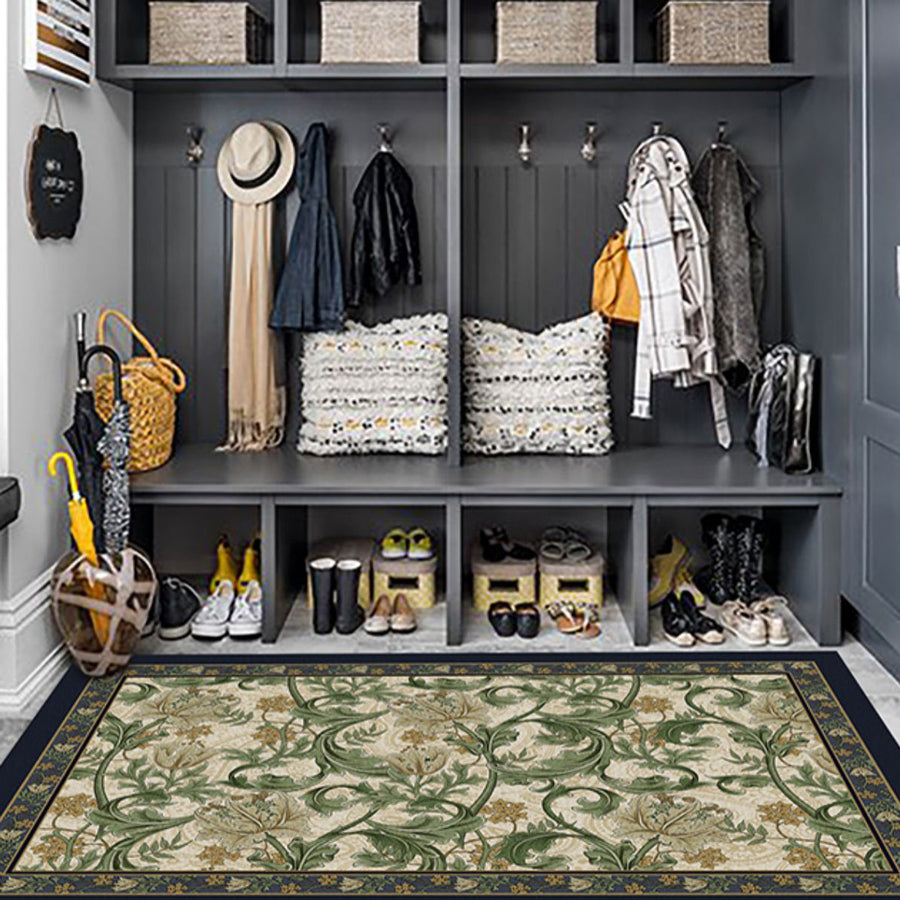 6design dark flower door mat