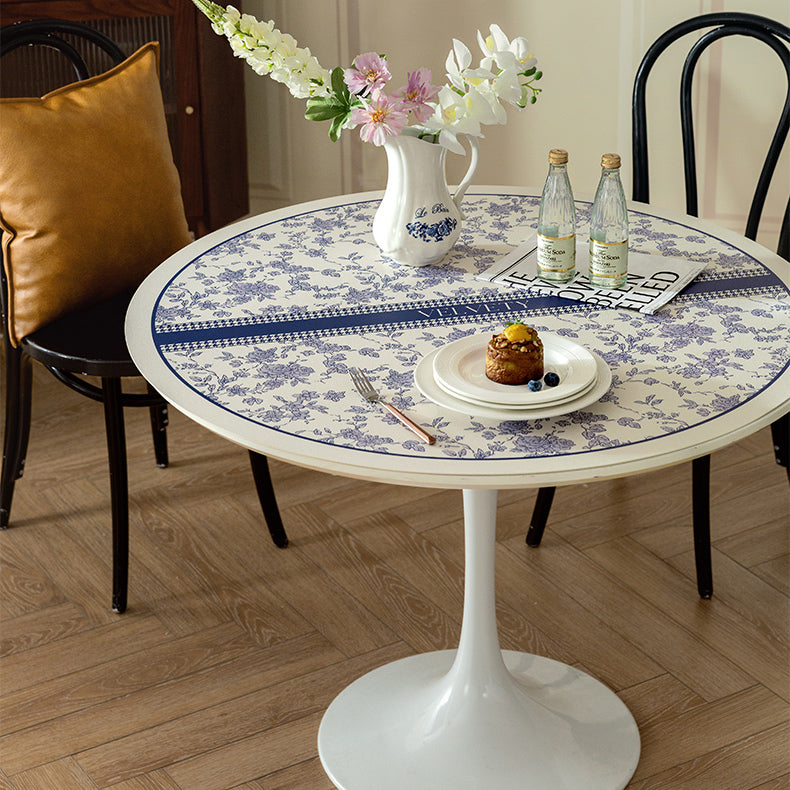 2color french flower velvety table mat