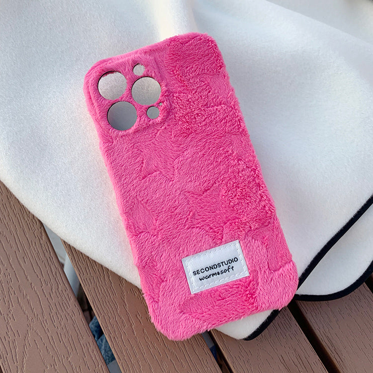 2color short fur iPhone case
