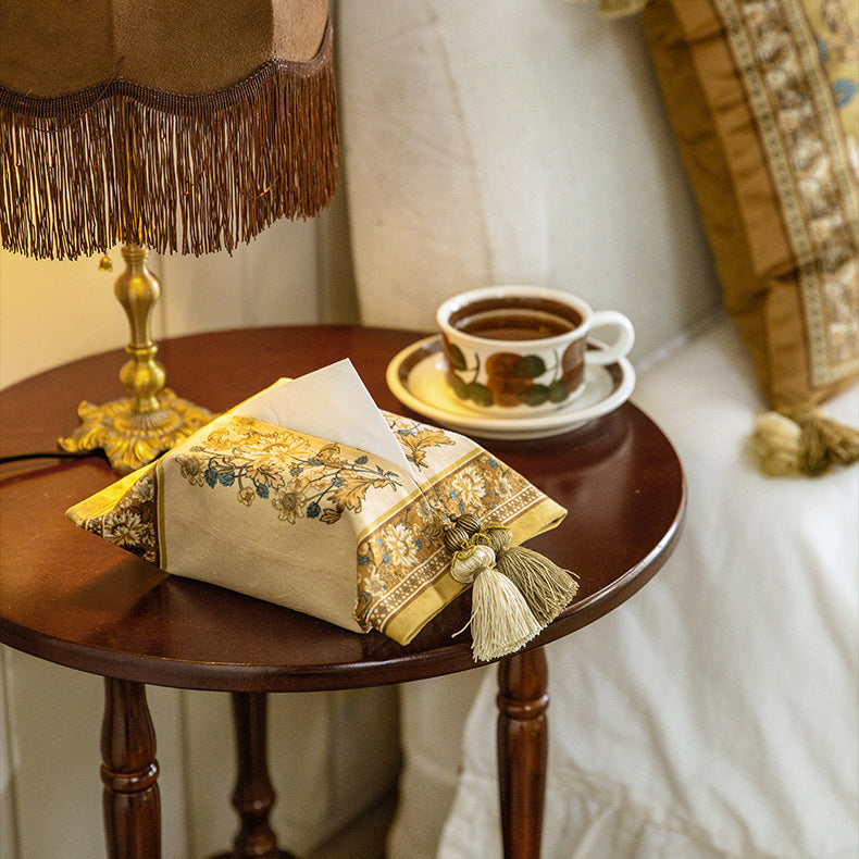 2design retro yellow flower tissue case