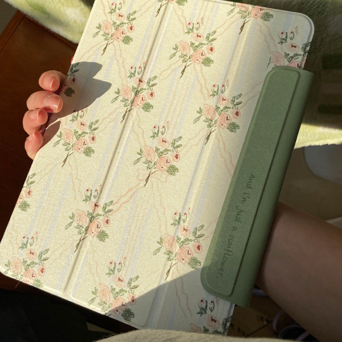 retro flower iPad case