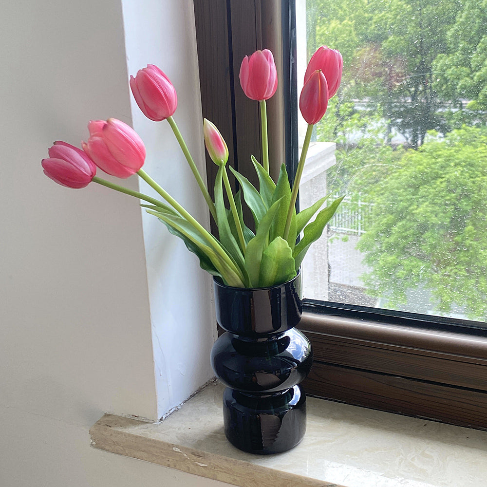 2color simple glass vase