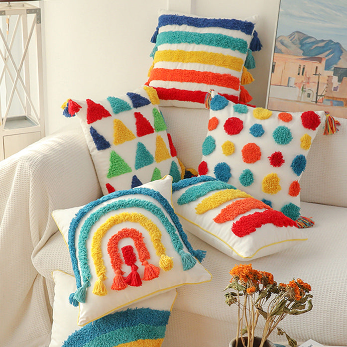 6design colorful rainbow cushion