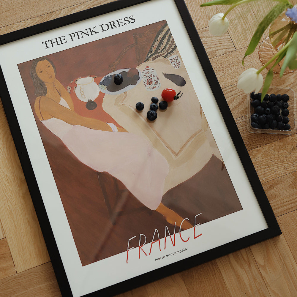 3design girl modern poster & frame SET