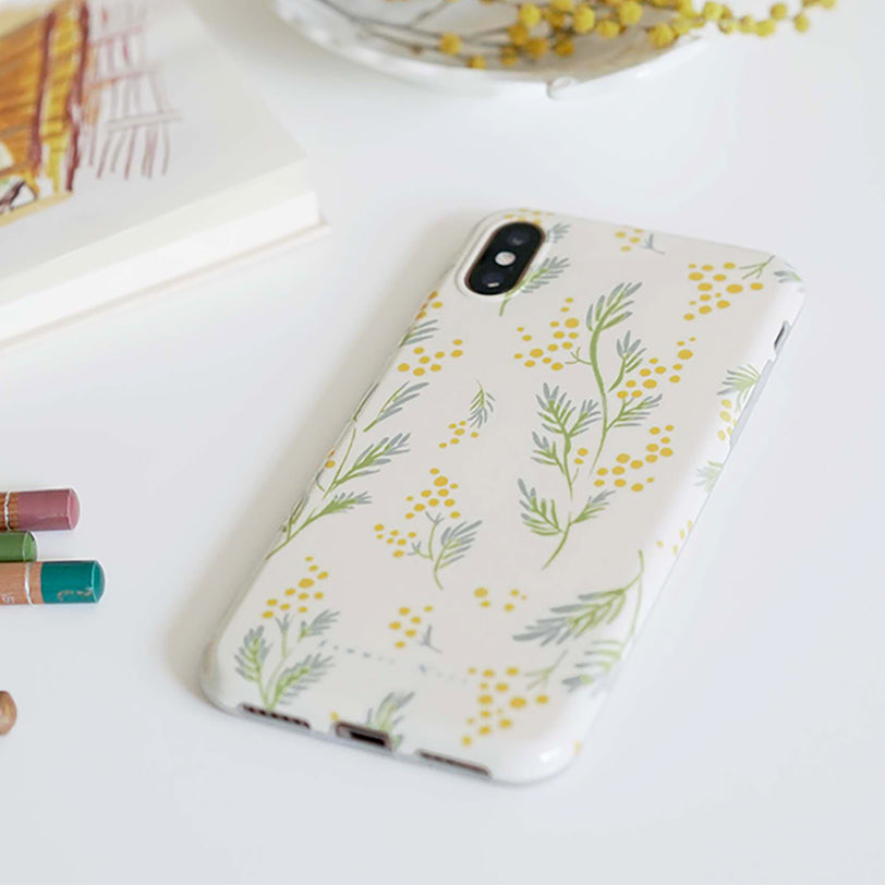 yellow mimosa iPhone case
