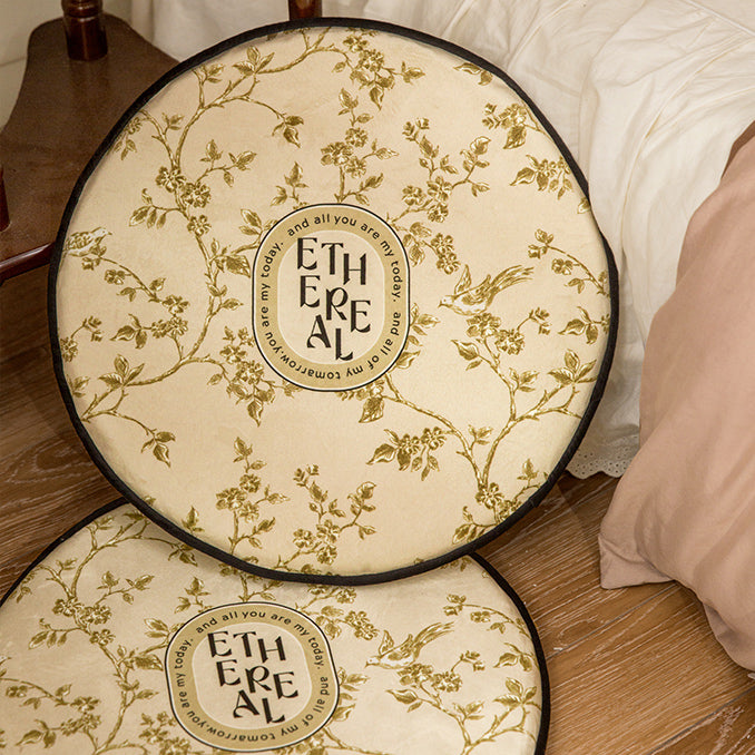 south wood beige round cushion