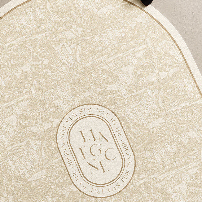 beige elegance logo door mat
