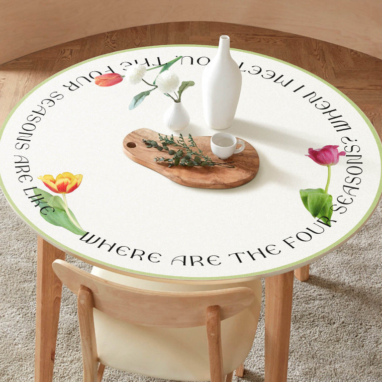 2design flower logo round table mat