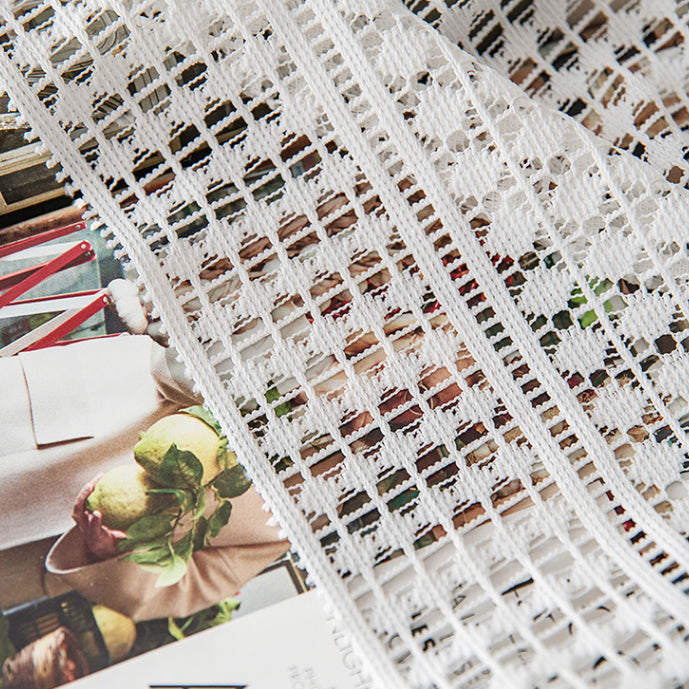 retro white lace table cover