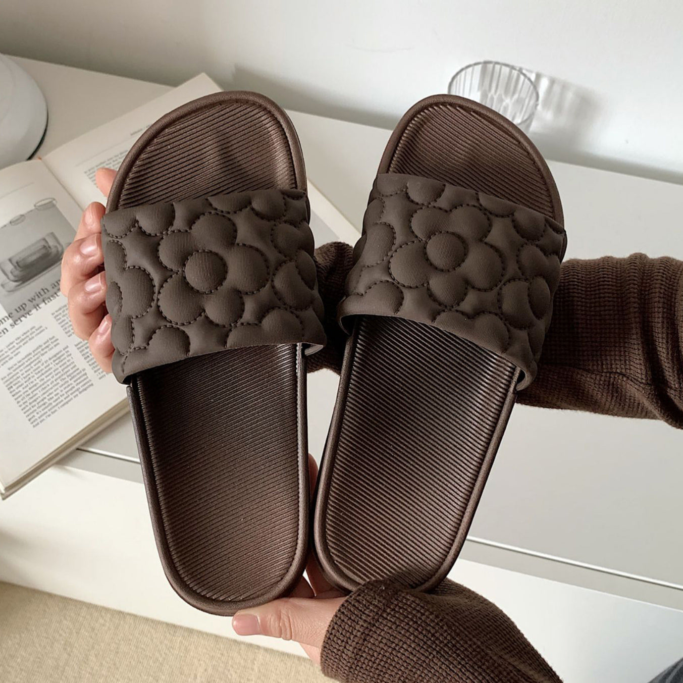 3color flower rubber roomshoes