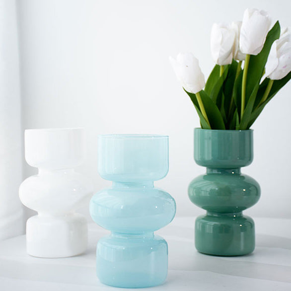 6color constriction glass vase