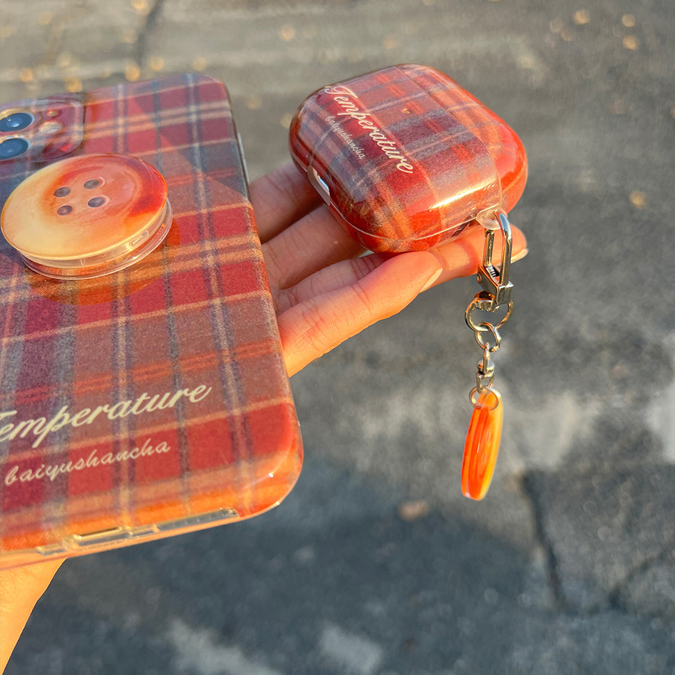 brown check Airpods case