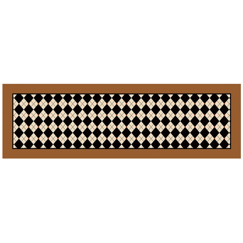 argyle brown check step mat
