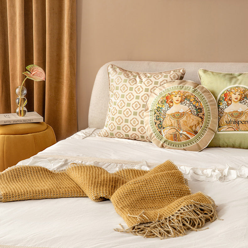 3design mucha whispers logo cushion