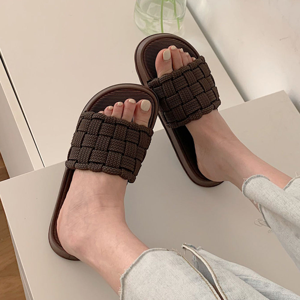 3color knit rubber roomshoes