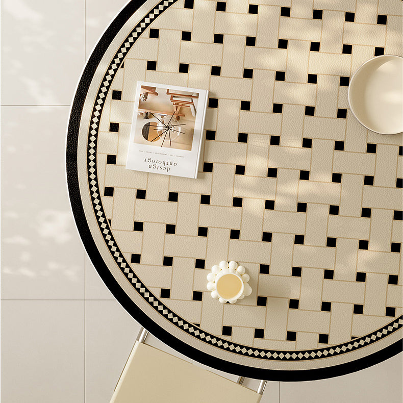 2design brown retro tile round table mat