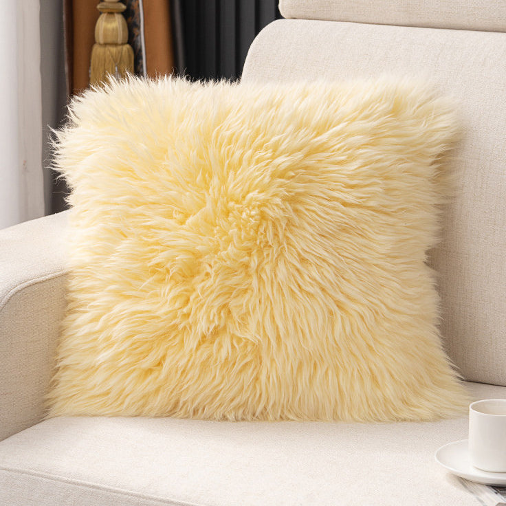 4color long fur cushion