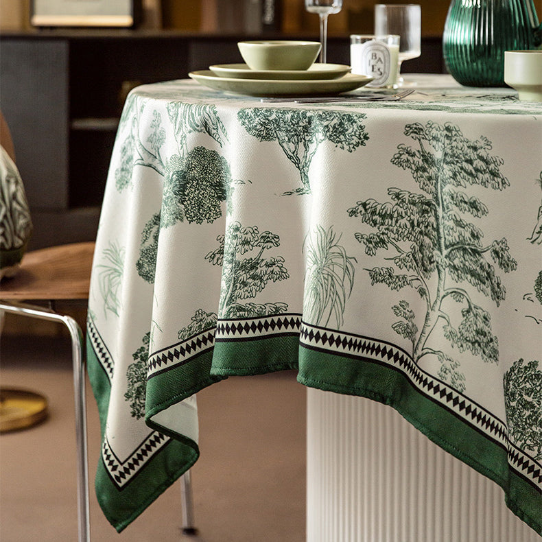 green jungle logo table cloth