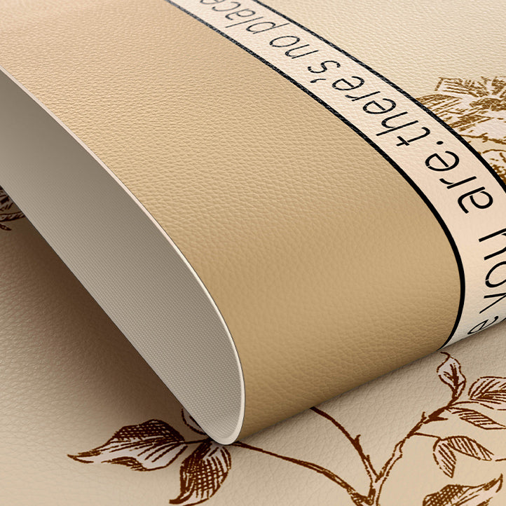 south wood beige round table mat