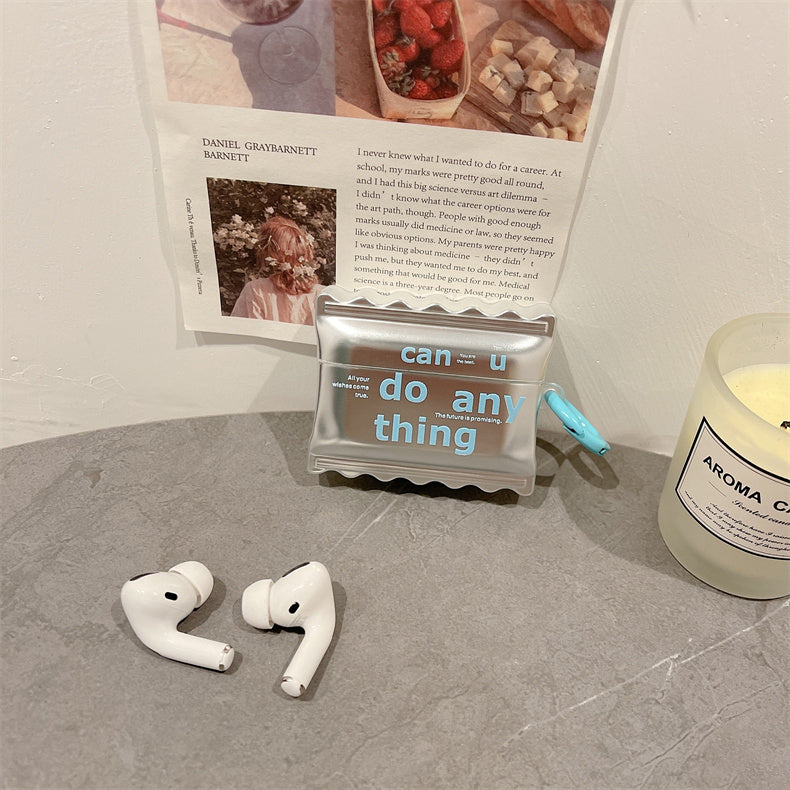 silver packing Airpods case