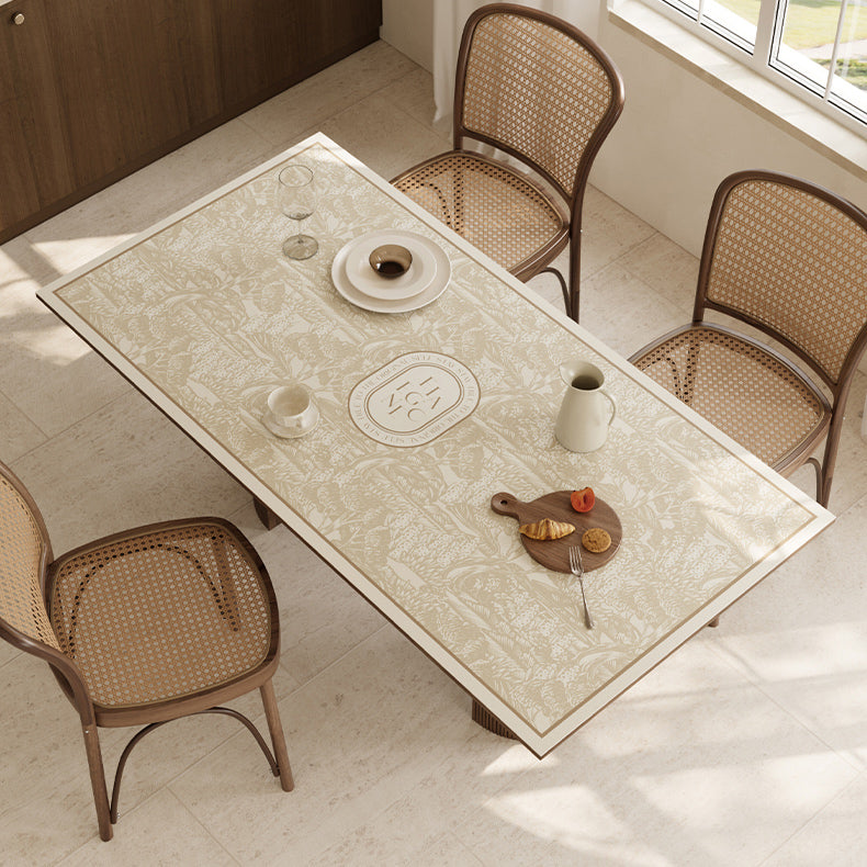 beige elegance logo square table mat