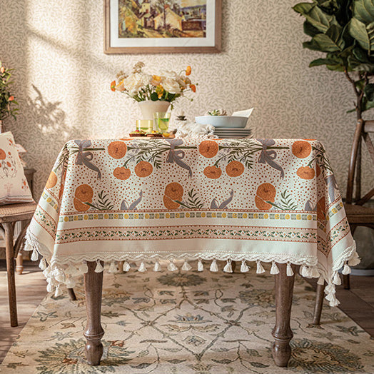 orange margarita table cloth