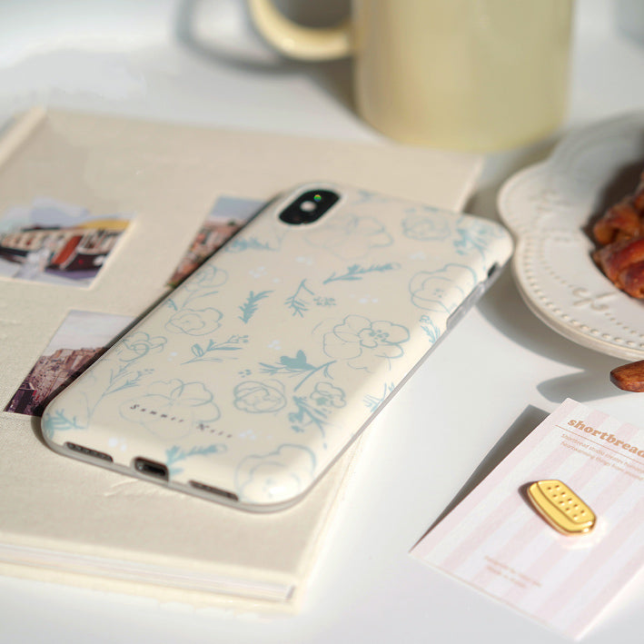 feminine blue flower iPhone case