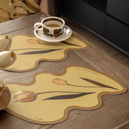 art mustard tulip place mat