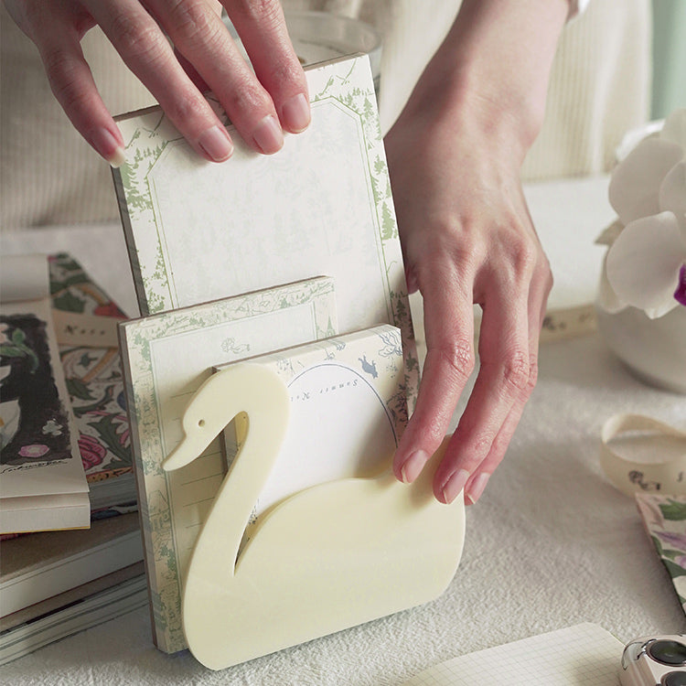 cream swan book stand