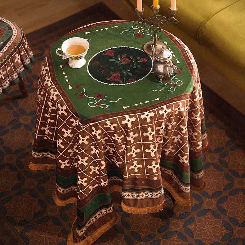 european rose art table cloth