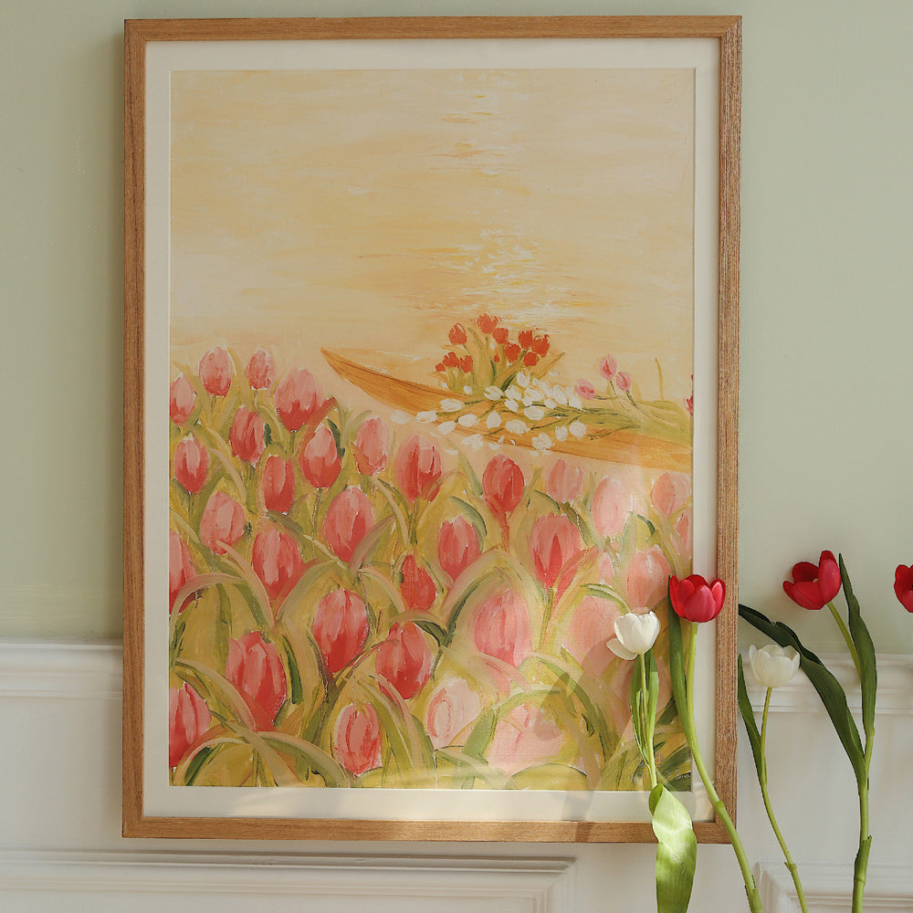 tulip boat poster & frame SET