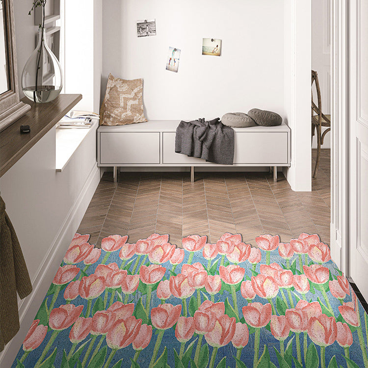 7design flower cut free door mat