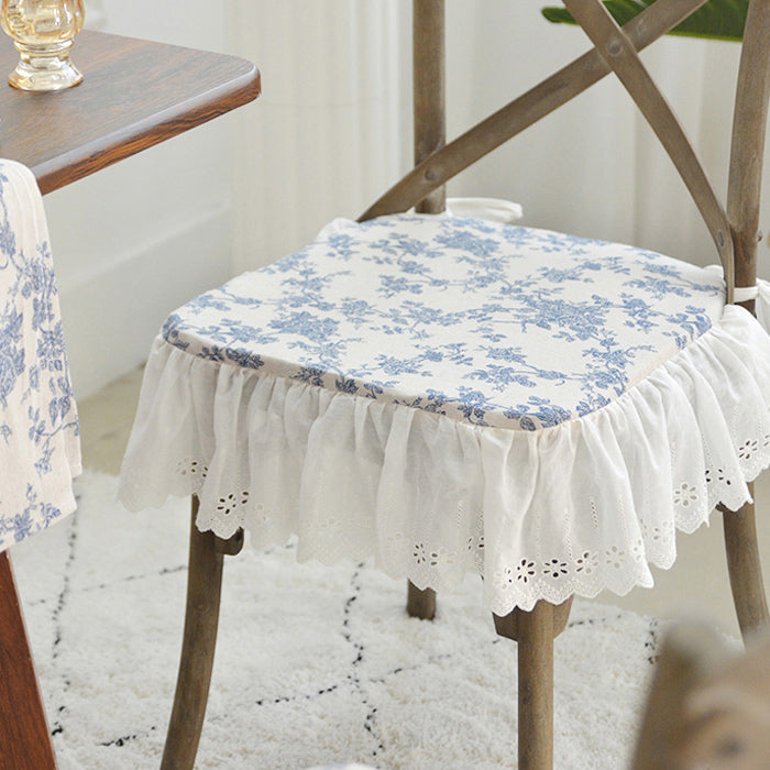 blue flower chair cover