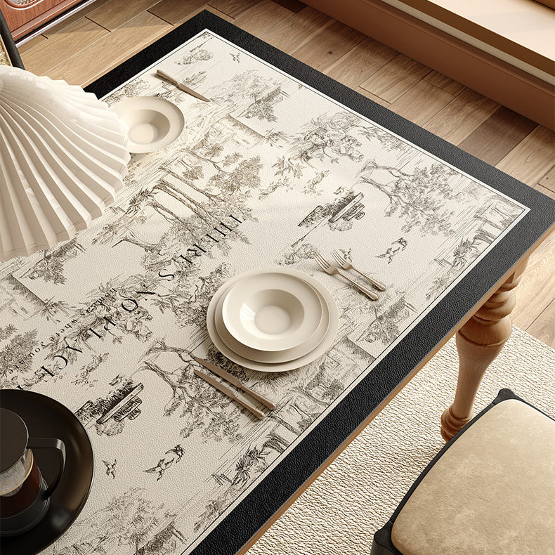 2design black toile de Jouy square table mat