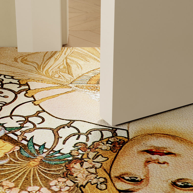 mucha whispers logo door mat