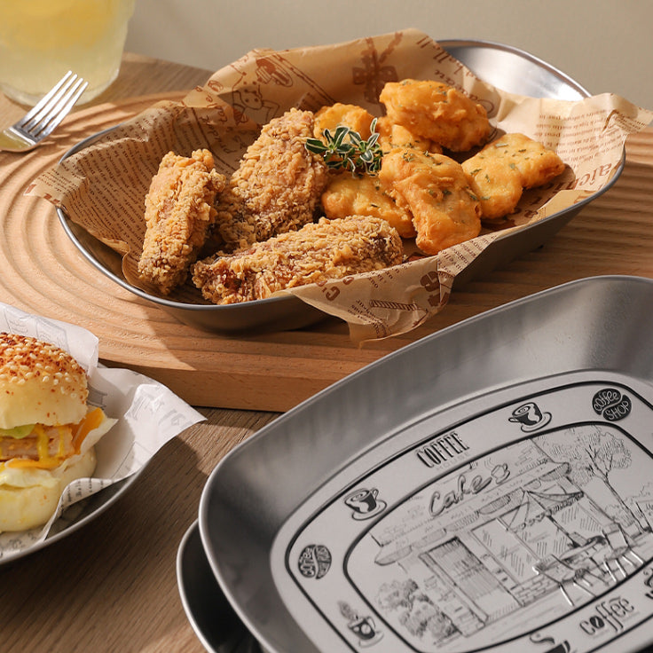 5design silver metal tray
