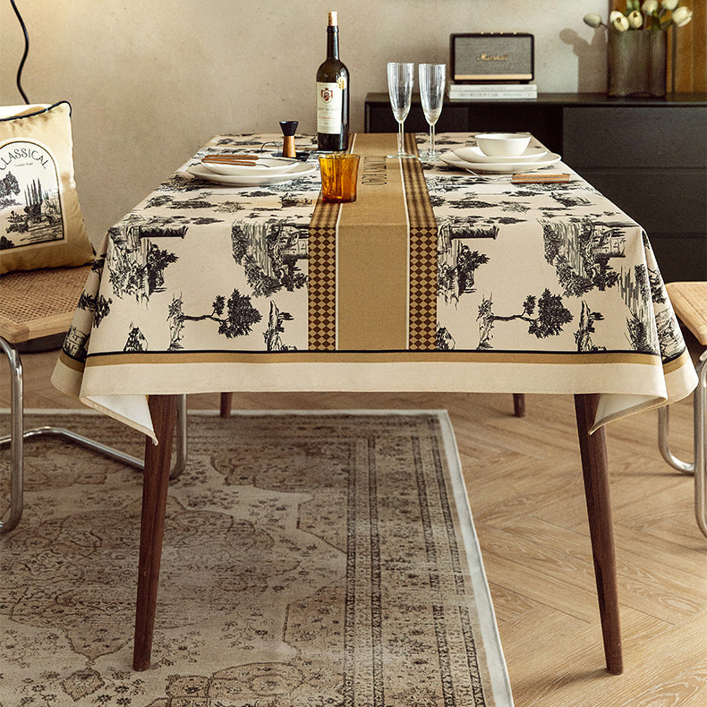country road logo table cloth