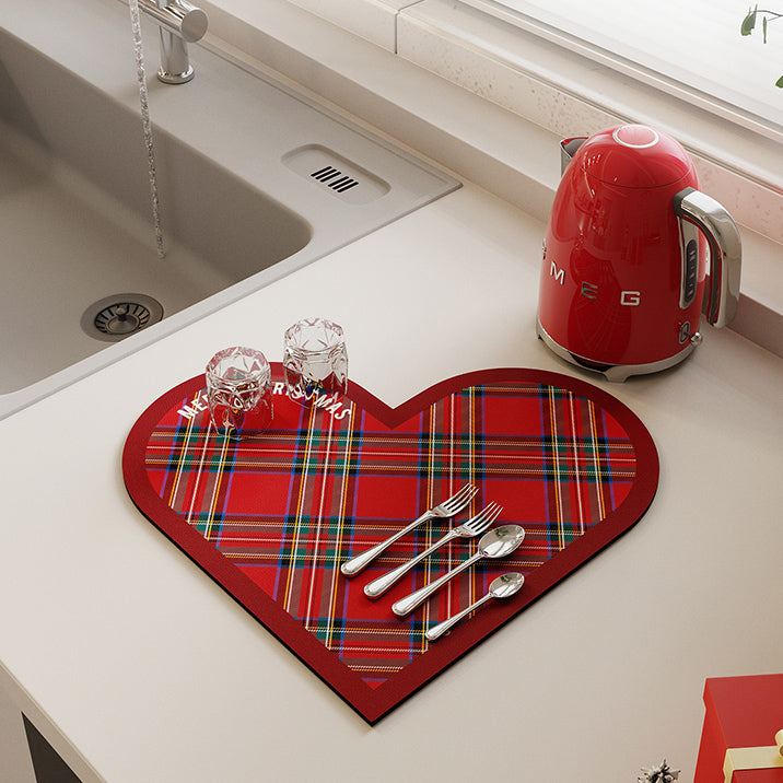 2design red check sink mat